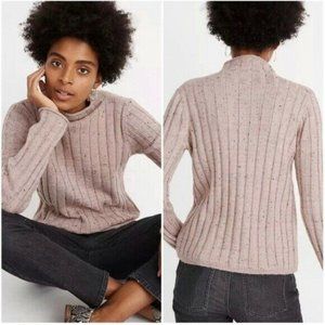 Madewell Donegal Evercrest Muck Turtleneck Sweater In Coziest Yarn Pink Large